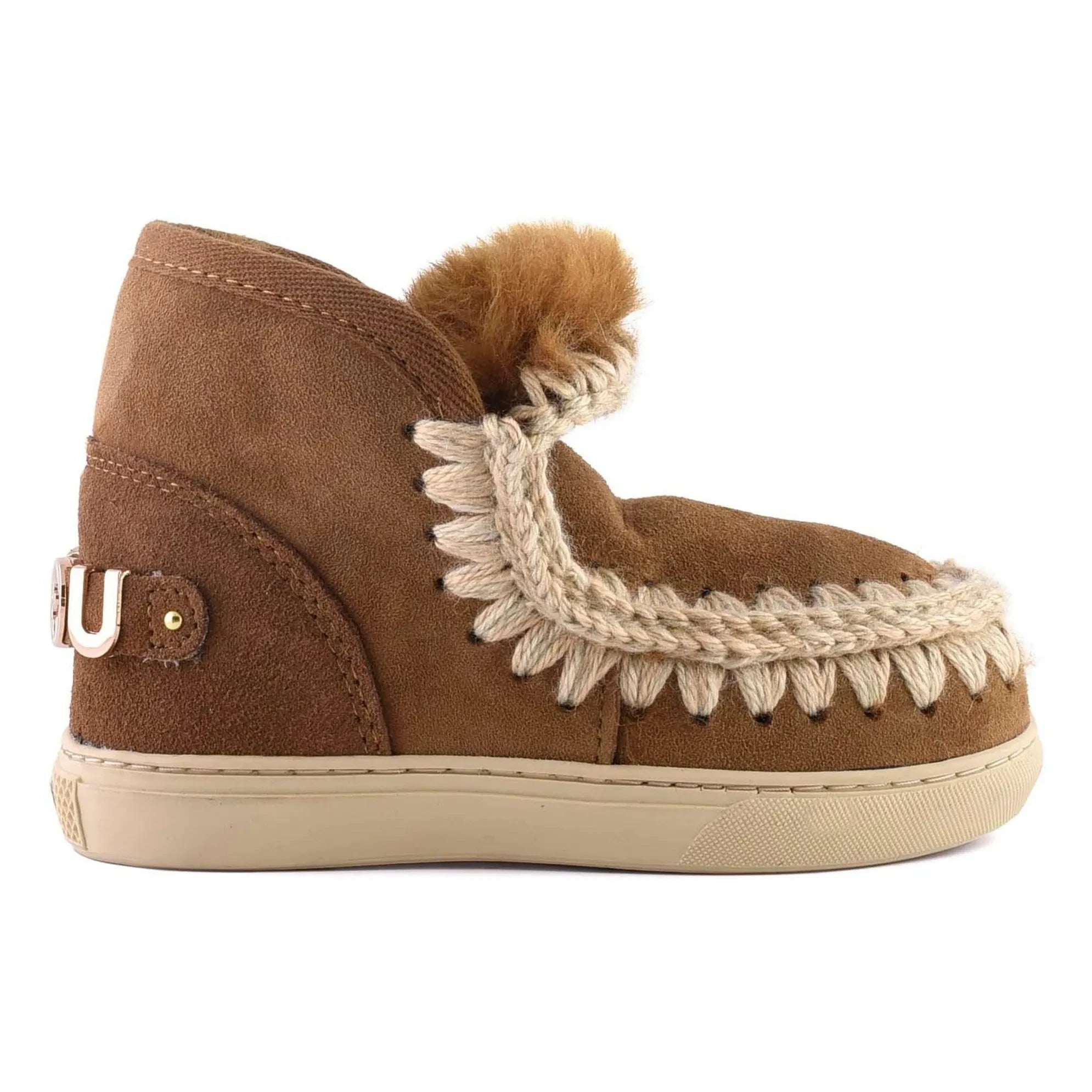 Mou - Bota deportiva de ante estilo esquimal | Coñac