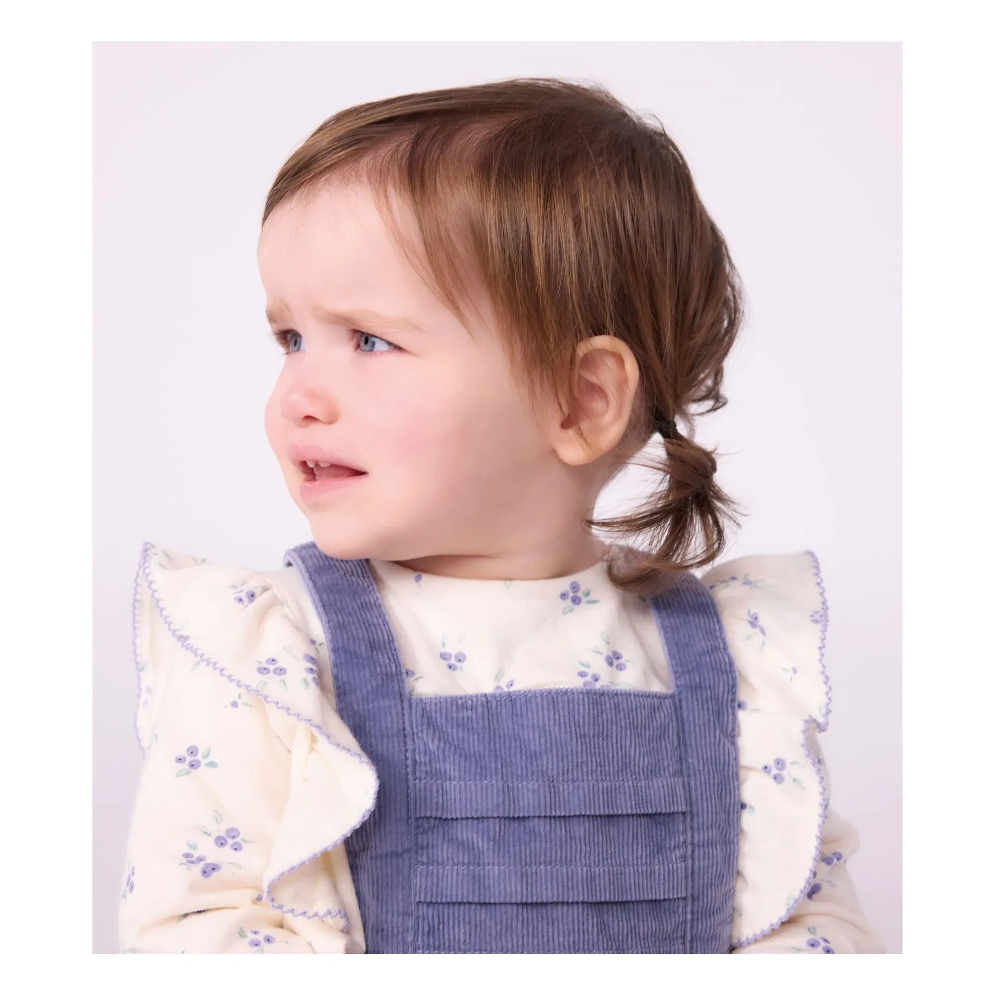 Petit Bateau - Blusa floral con volantes de algodón orgánico | Crudo