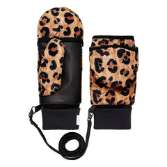 Fudoon - Guantes de leopardo convertibles | Camel