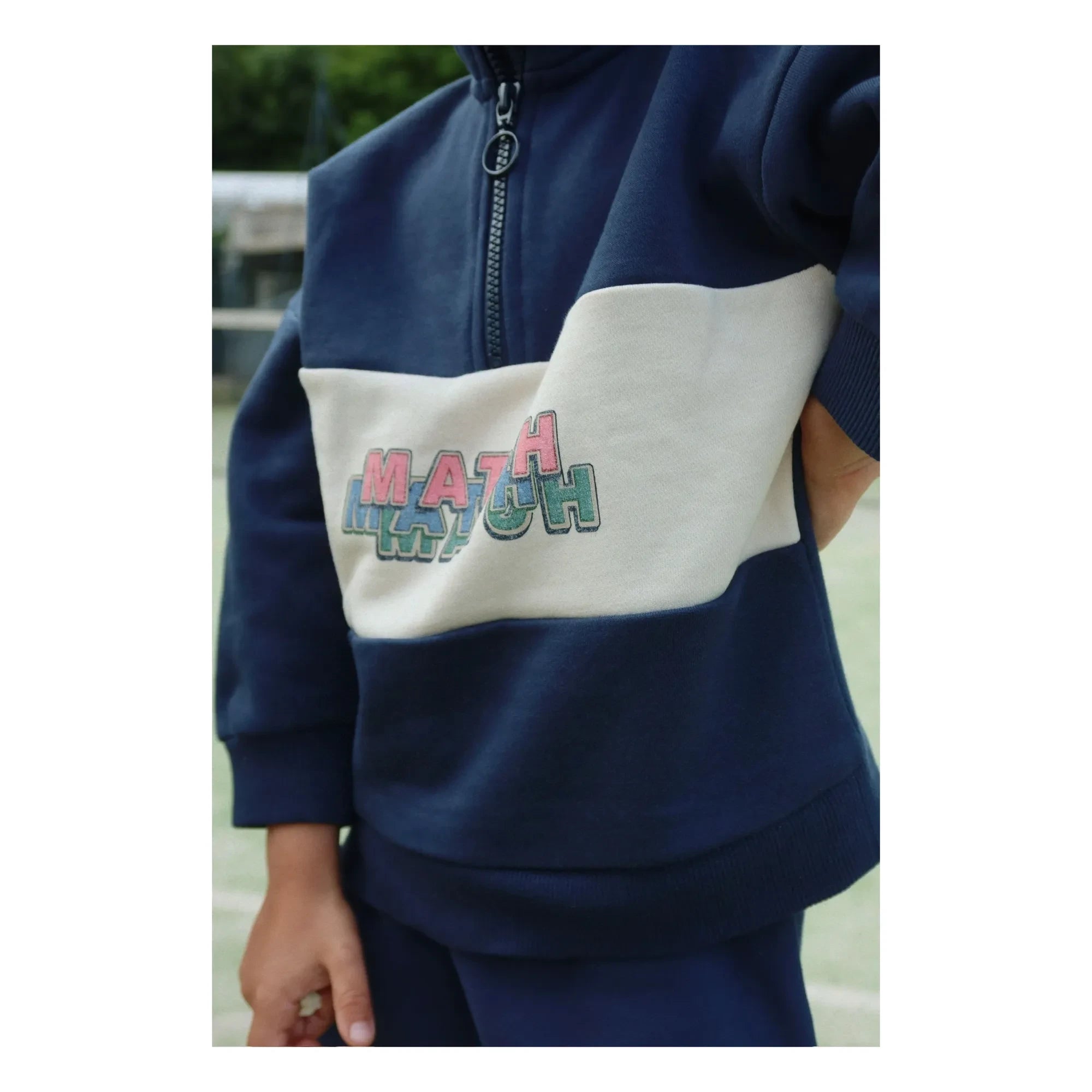 Konges Sløjd - Sudadera con cremallera de algodón orgánico Lou | Azul oscuro