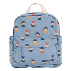Bobo Choses - Mochila de algodón orgánico con estampado de dibujos animados | Azul Vaquero