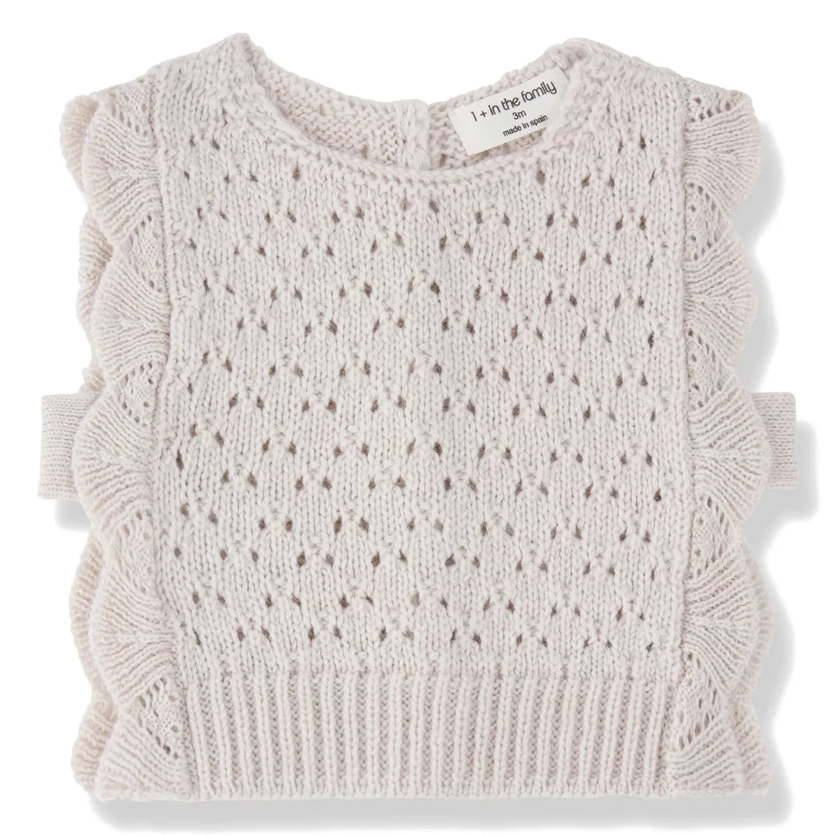 1+ in the family - Jersey de bebé con tirantes Paris, lana merino | Crudo