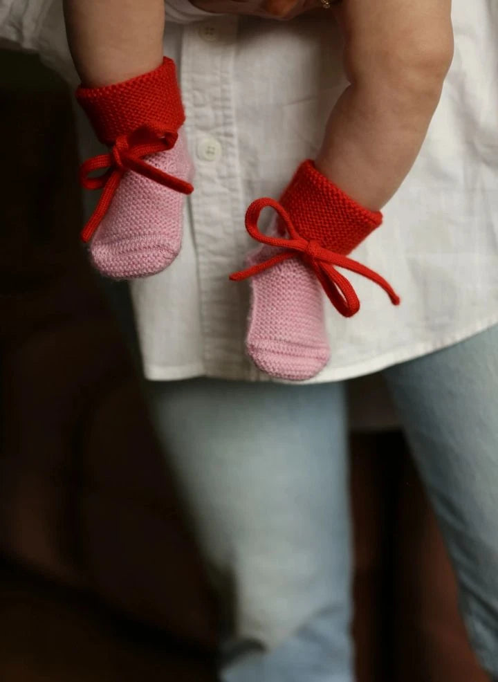 Hvid - Zapatillas de lana Merinos | Rosa