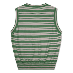 Matona - Camiseta de tirantes de punto fino de algodón orgánico a rayas | Verde