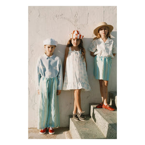 Tinycottons - Falda de lino a rayas | Verde