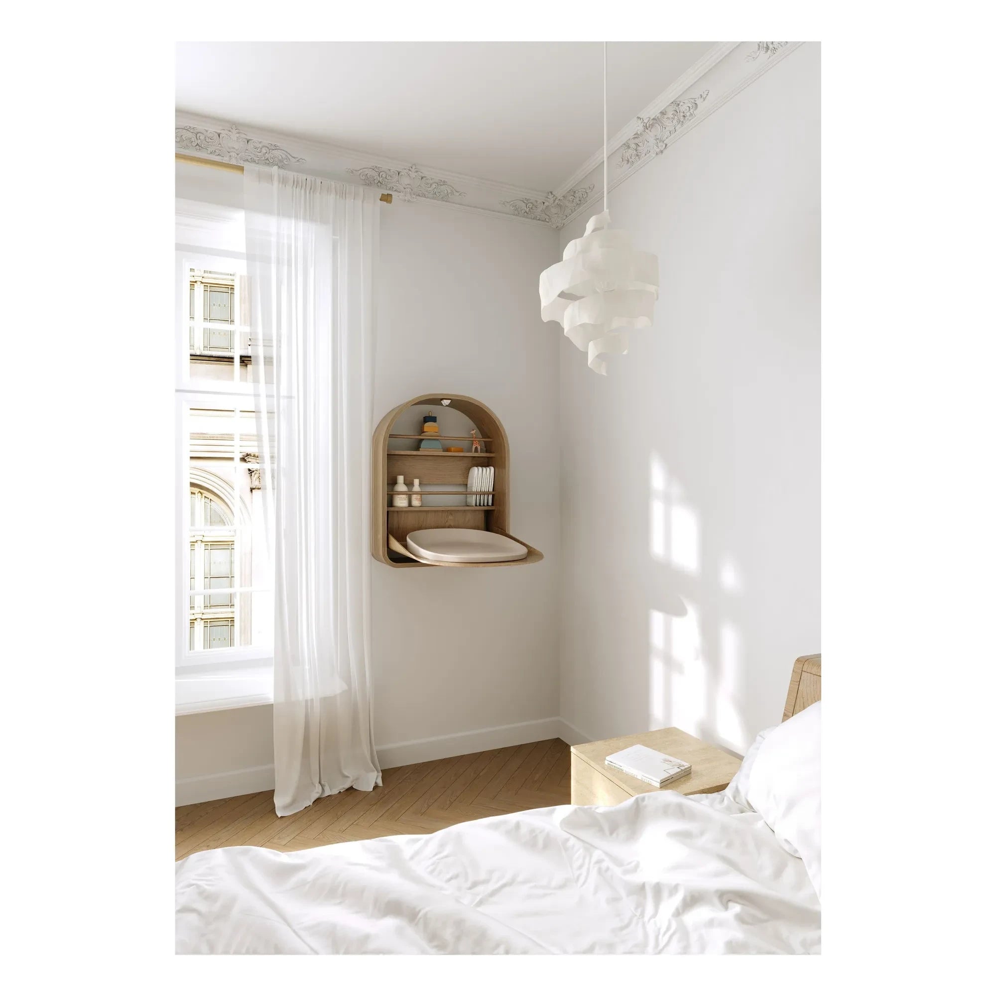 KAS Copenhagen - Cambiador de pañales Kai para montar en la pared | Roble