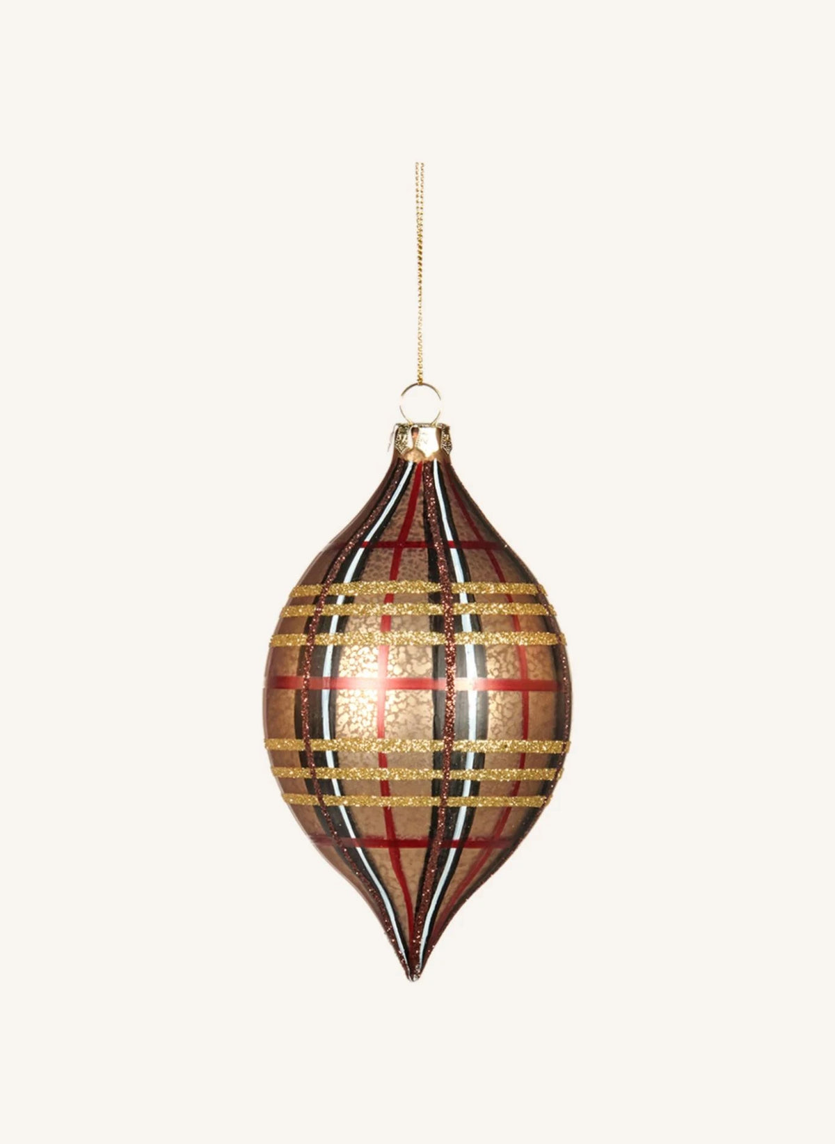 Goodwill - Bola de Navidad de Cuadro Rojo | Dorado