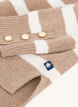 Petit Bateau - Jersey de Lanzadora a Rayas | Beige