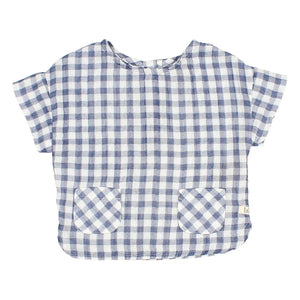 Búho - Blusa de Vichy con Bolsillo | Azul