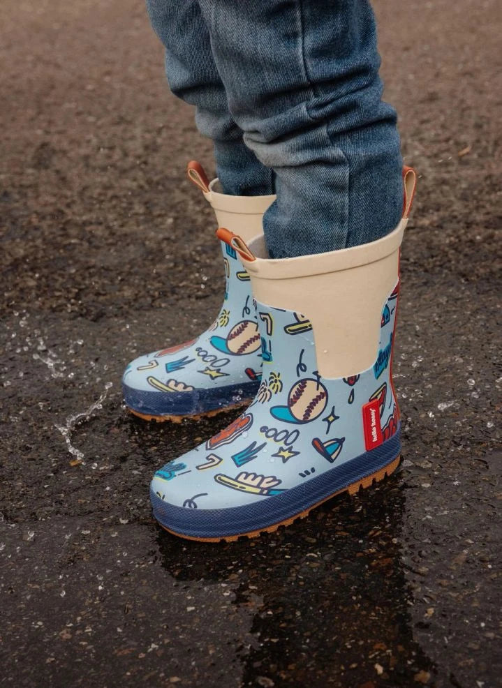 Hello Hossy - Botas de lluvia con juego de béisbol | Azul