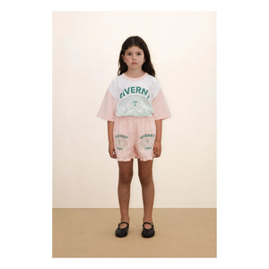 Tinycottons - Camiseta de Algodón Orgánico con Bloques de Color Giverny | Rosa Polvo