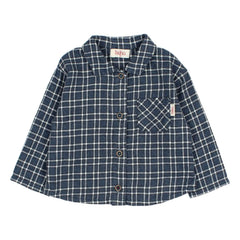 Búho - Camisa de cuadros para bebé | Azul marino