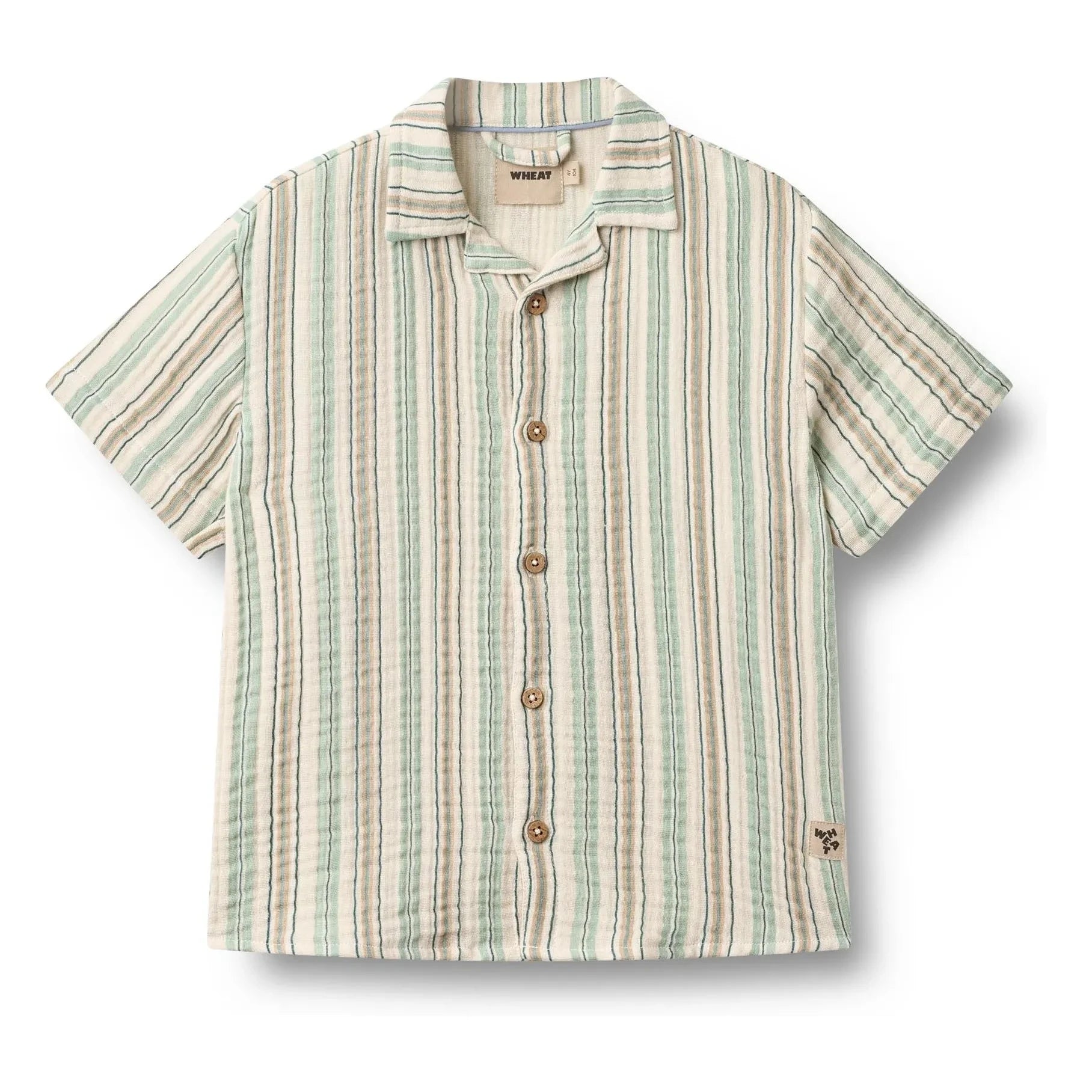 Wheat - Anker Çizgili Organik Pamuklu Camisa | Verde claro