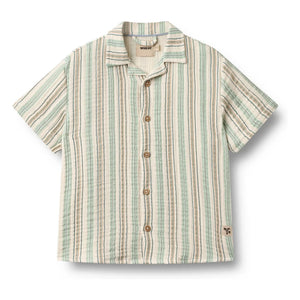 Wheat - Anker Çizgili Organik Pamuklu Camisa | Verde claro
