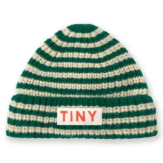 Tinycottons - Çizgili Yün Bebek Şapkası | Yeşil