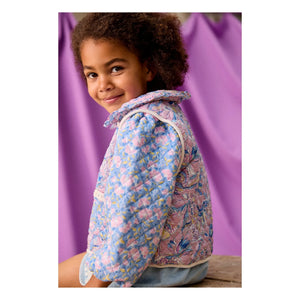 Louise Misha - Chaqueta guateada de algodón orgánico Joulia Fleurie | Azul