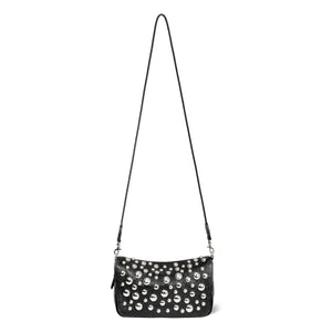 Jérôme Dreyfuss - Bolso Bobi S, piel de cabra moteada, plata | Negro