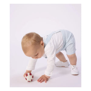 Petit Bateau - Peto corto de sirsaca de algodón orgánico a rayas | Azul claro