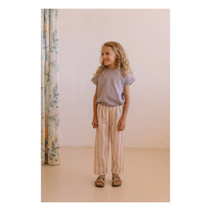 Studio Bohème - Pantalón de gasa de algodón orgánico con rayas Cousin | Rosa