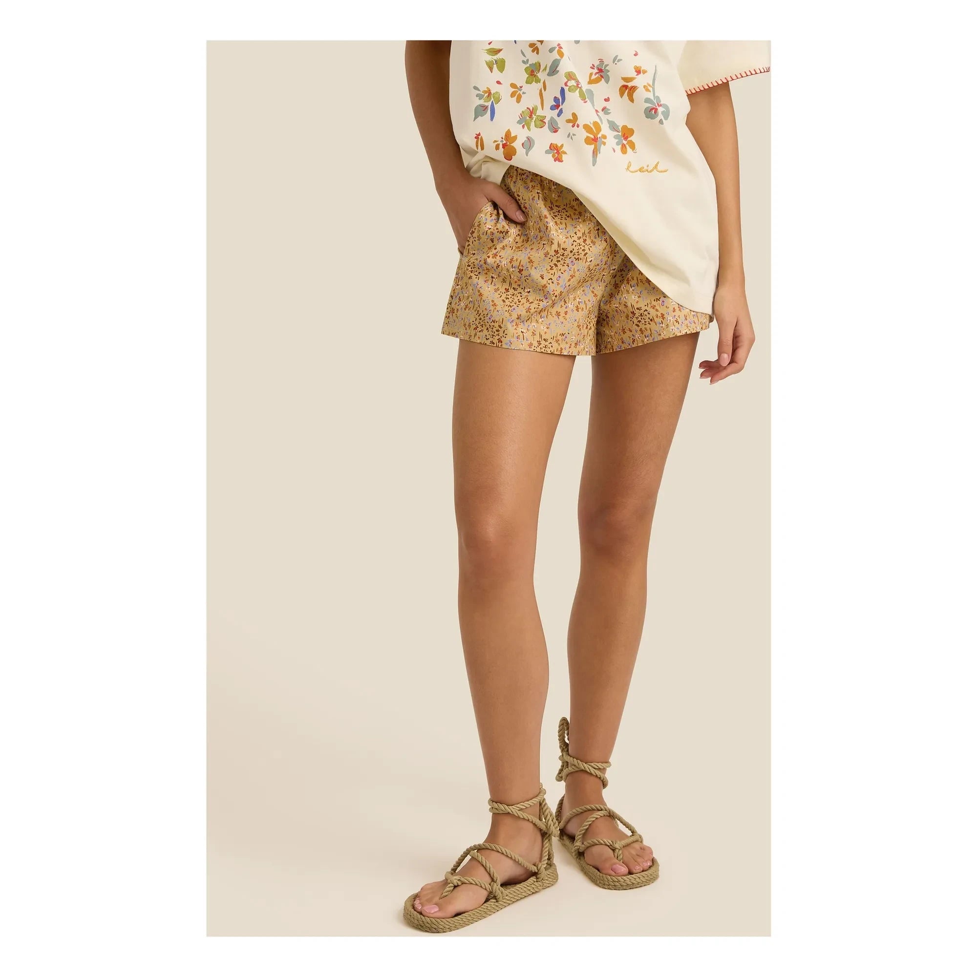 Soleil Soleil - Mia Shorts de Algodón | Arena