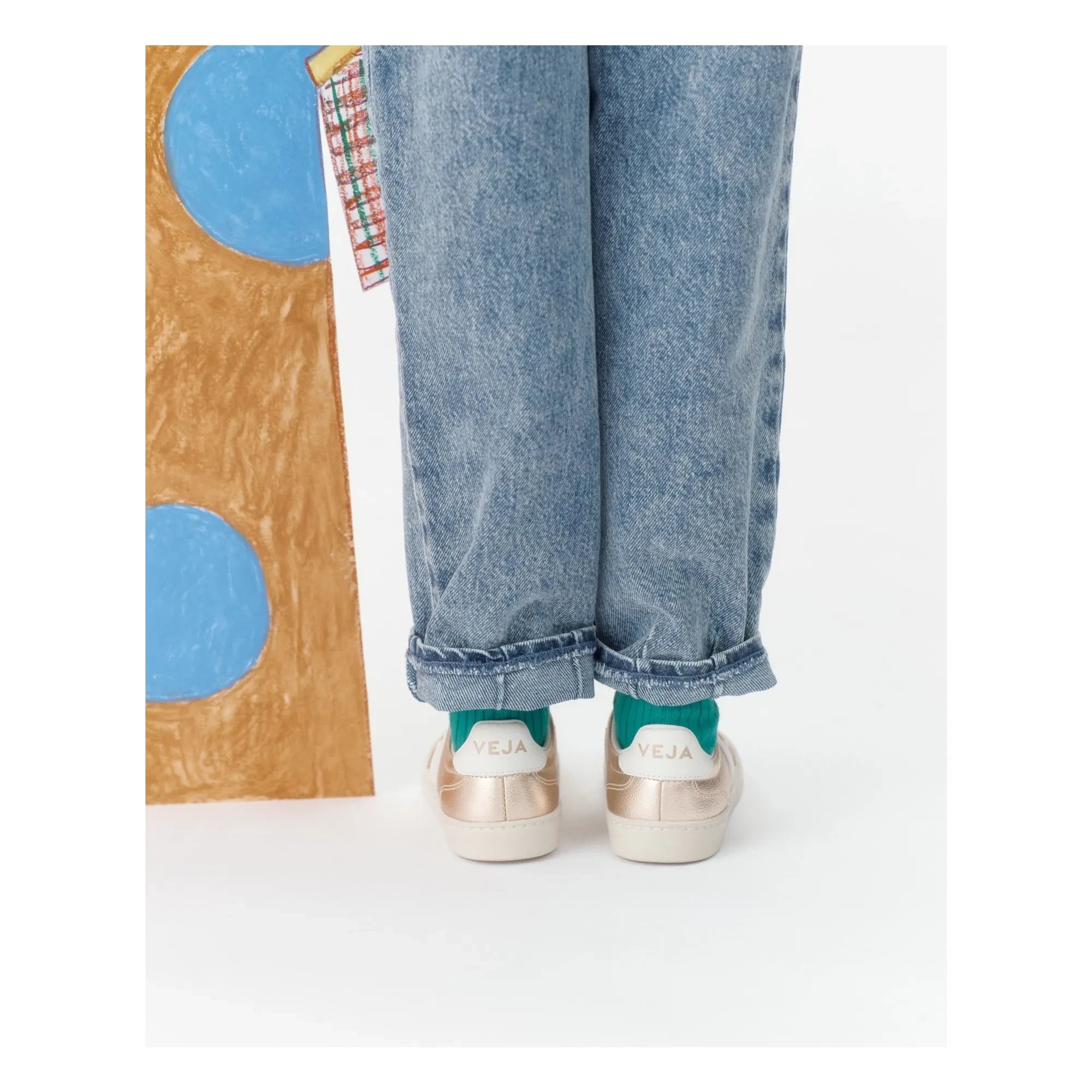 Veja - Zapatillas O.T. Deri Volley, con cordones elásticos | Dorado