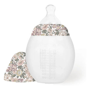 Elhée - Biberón de silicona médica y tetina fisiológica Honey Dew - Elhée x Liberty | Rosa empolvado
