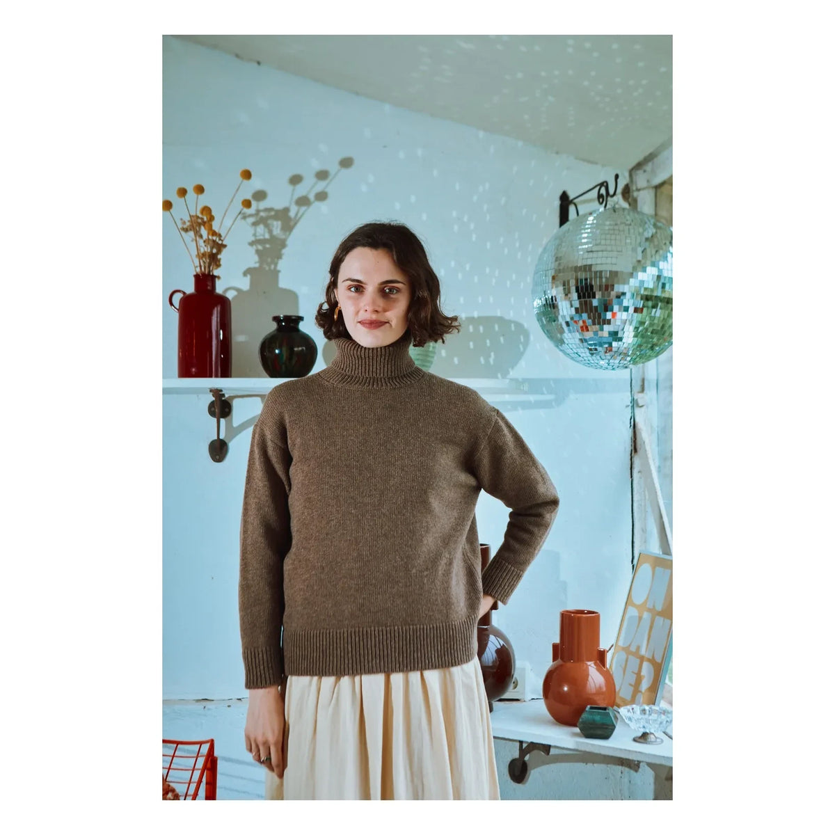 Poudre Organic - Jersey de lana para mujer | Marrón