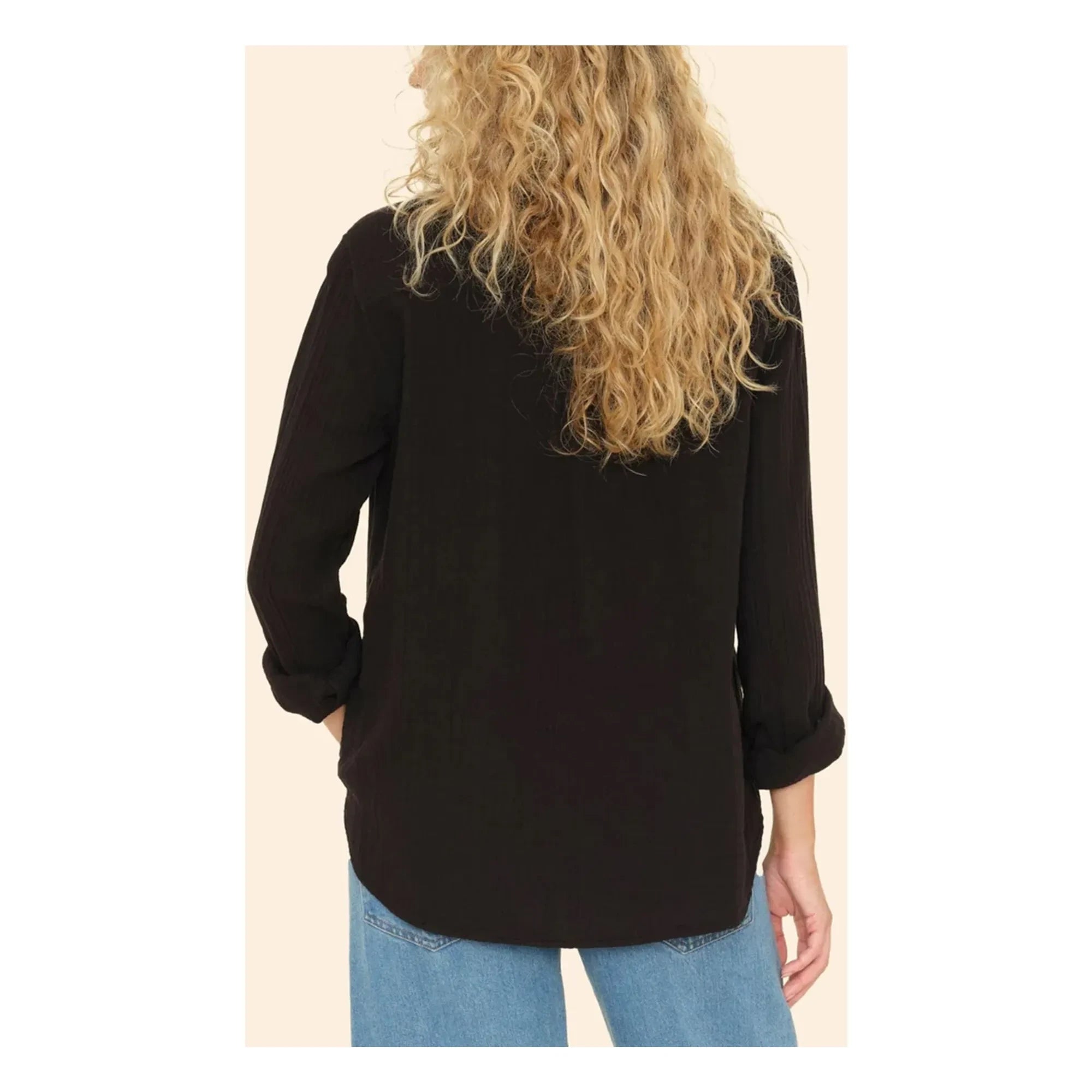 Xirena - Camisa de muselina de algodón Scout | Negro