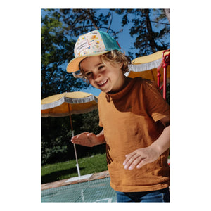 Hello Hossy - Gorra Trucker Miami Beach con Visera Curva Fibras Recicladas | Beige