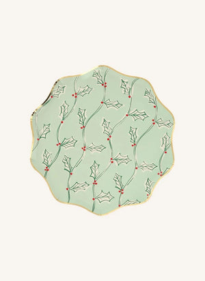 Meri Meri - Platos navideños de impresión en bloque - Paquete de 8