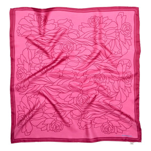 Becksöndergaard - Pañuelo de seda Stencia Lale | Rosa fluorescente