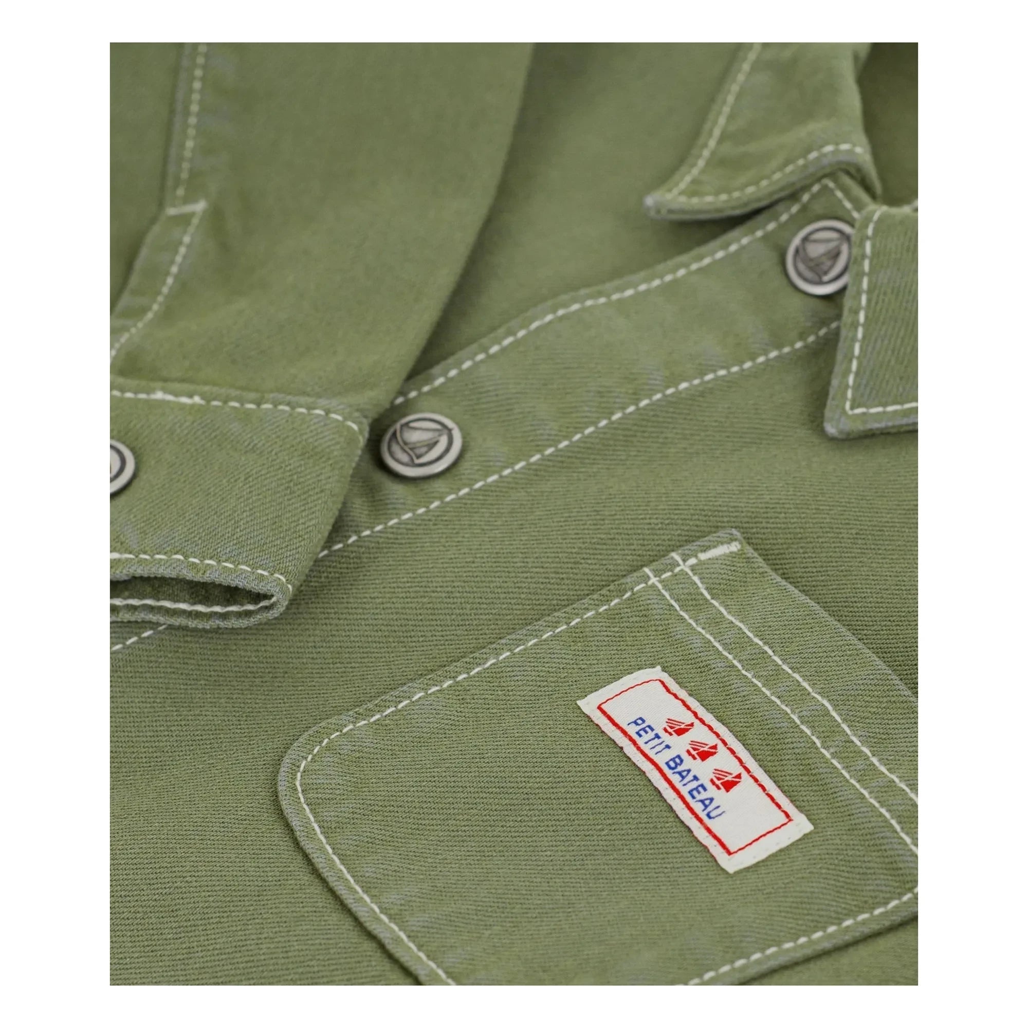 Petit Bateau - Chaqueta de algodón orgánico vaquero | Caqui