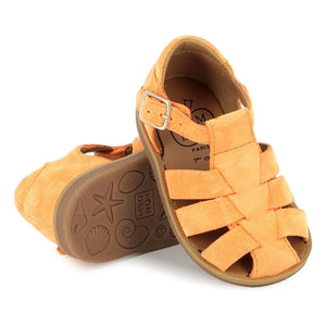 Pom d'Api - Sandalias de terciopelo Poppy Daddy | Albaricoque