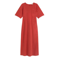 Thinking Mu - Kina Vestido de algodón orgánico | Rojo