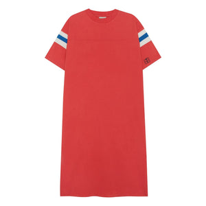 The Campamento - Vestido Oversize con Rayas Contraste | Rojo