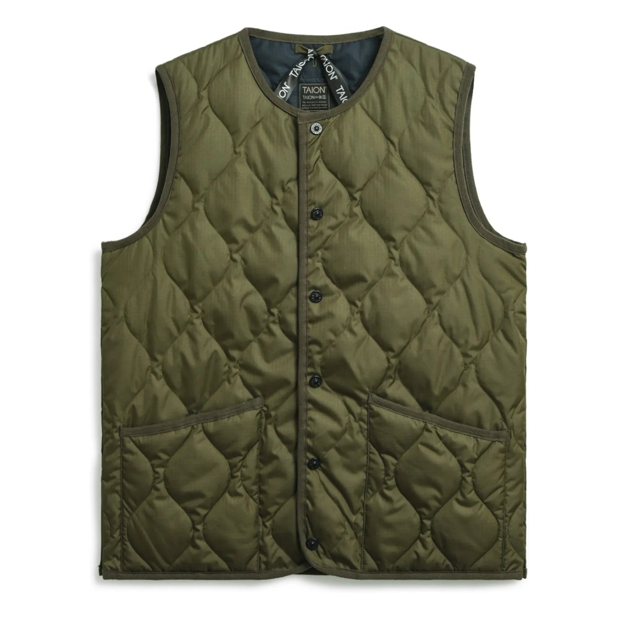 Taion - Chaleco militar sin mangas unisex | Caqui oscuro