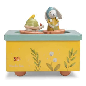 Moulin Roty - Caja de música Trois Petits Lapins | Azul claro