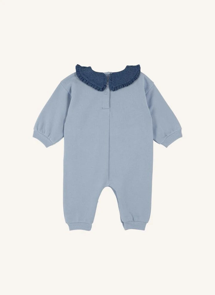 Emile et Ida - Mono con cuello atado de algodón orgánico | Azul