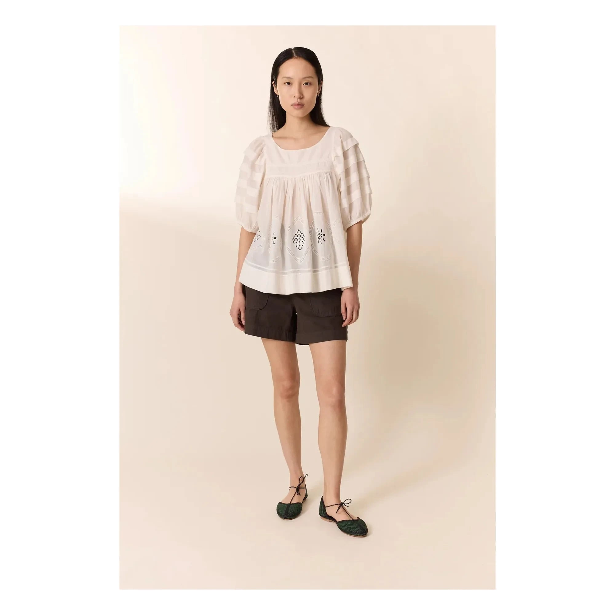 Leon & Harper - Blusa Cindie de Algodón Orgánico | Blanco
