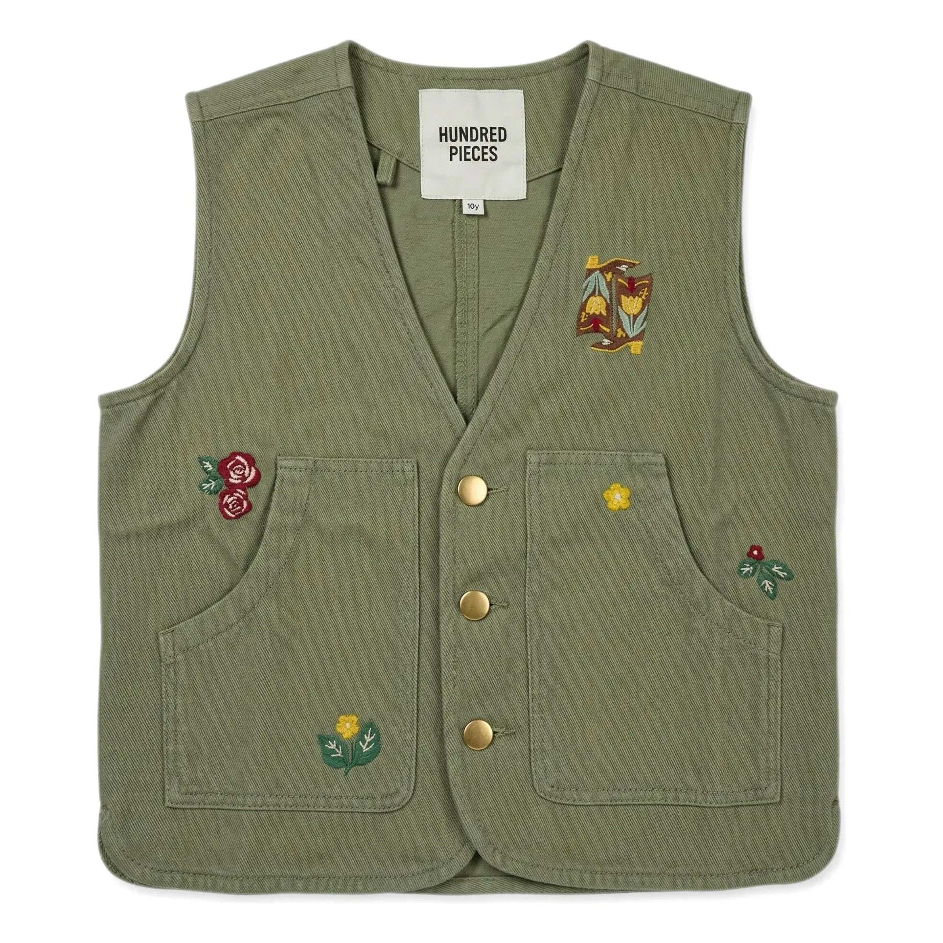 Hundred Pieces - Chaleco Sin Mangas Botas | Verde almendra