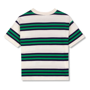 Wynken - Camiseta de algodón orgánico a rayas | Azul marino
