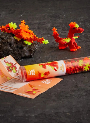 Plus-Plus - Fire Dragon Tubes - 100 Parça | Turuncu