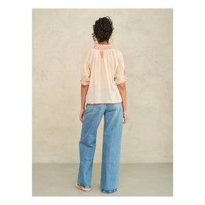 M.A.B.E. - Blusa de algodón Talia | Naranja Coral