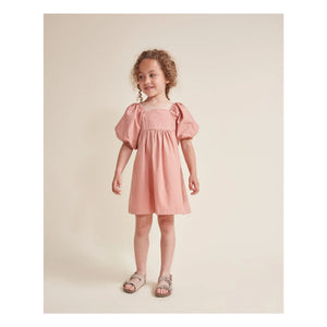 Búho - Vestido de popelín de algodón orgánico | Rosa empolvado
