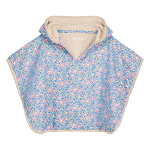 Louise Misha - Poncho de baño de algodón orgánico Mael | Azul claro