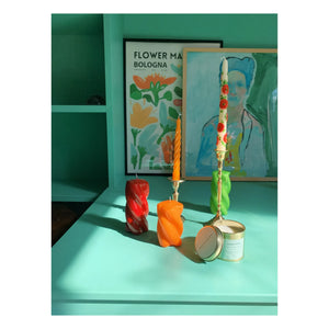 Anna + Nina - Vela Retorcida - 9 cm | Naranja