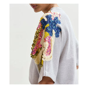 Essentiel Antwerp - Sudadera Jadda de Algodón con Bordado | Gris