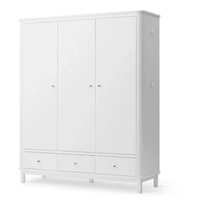 Oliver Furniture - Armario de Abedul de 3 Puertas 204 x 168 cm | Blanco