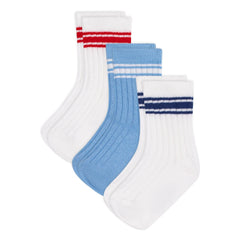 Petit Bateau - Pack de 3 pares de calcetines deportivos acanalados | Blanco