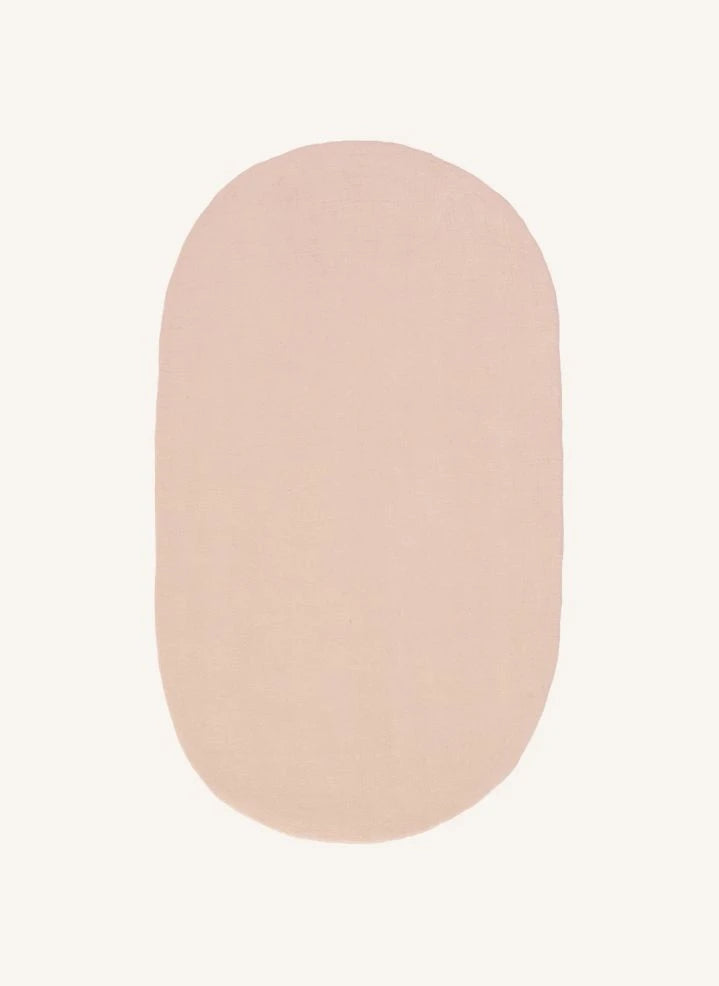 Muskhane - Alfombra de fieltro ovalada | Rosa pálido